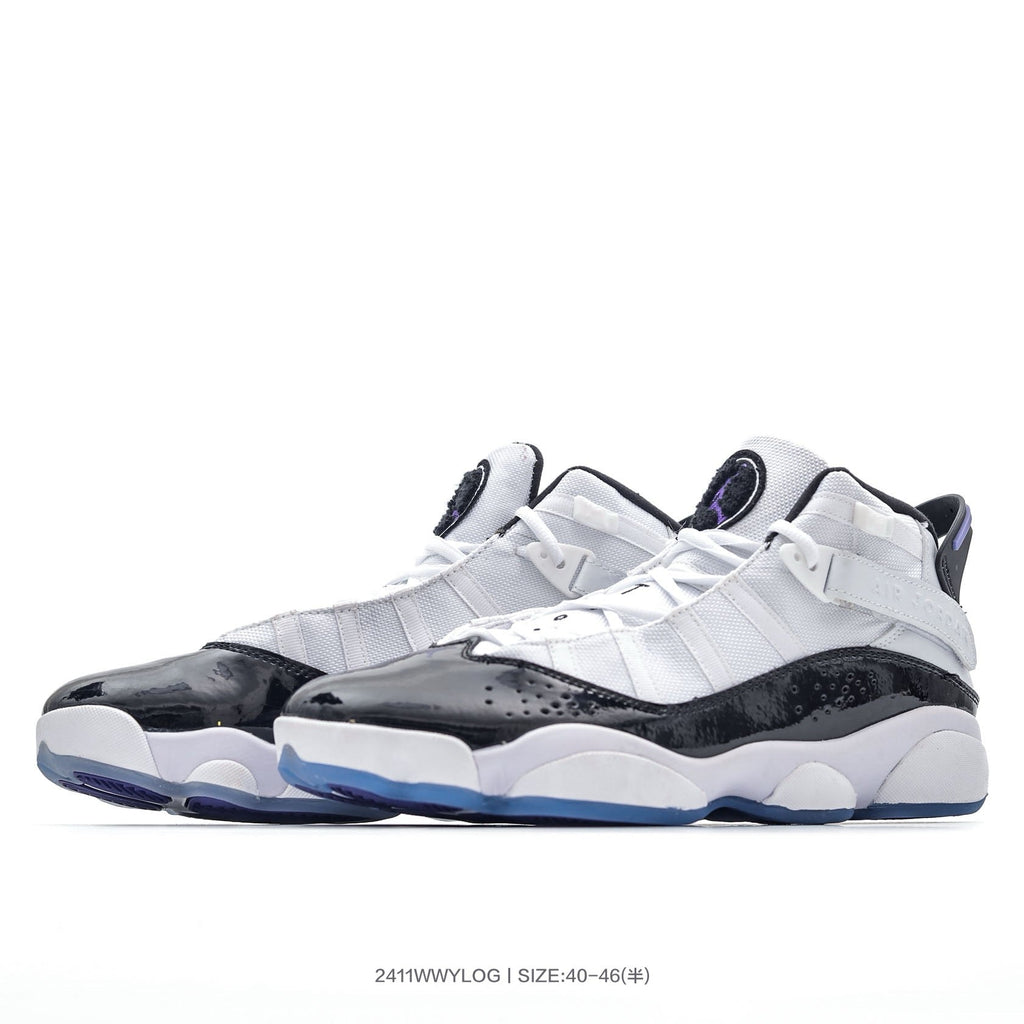 Jordan 6 High-Top Sneakers White Black Purple