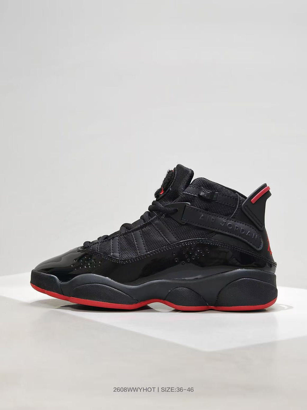 Jordan 6 Rings Black Red High-Top Sneakers
