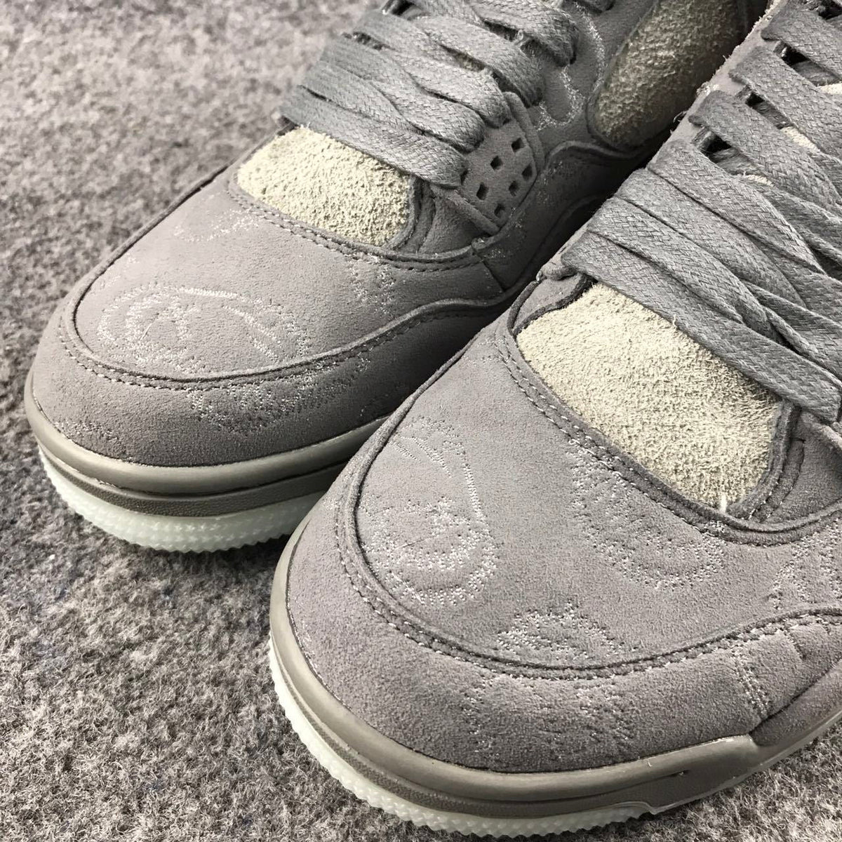 Jordan 4 KAWS Sample High-Top Sneakers in Grey
