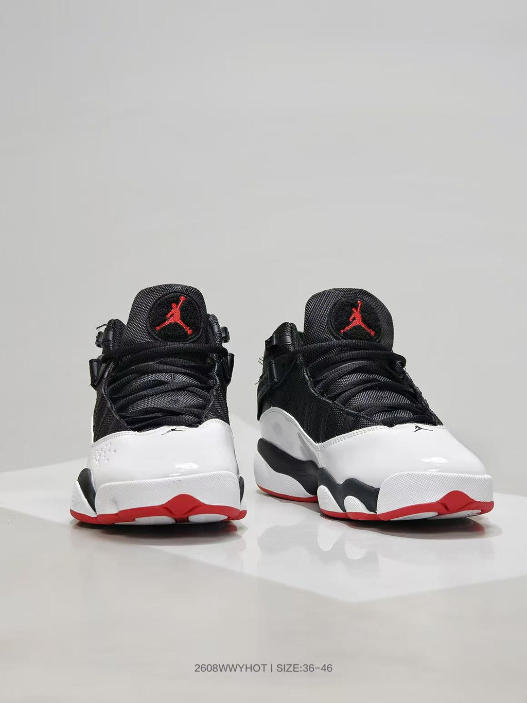 Jordan 6-12 Black White Red Sneakers