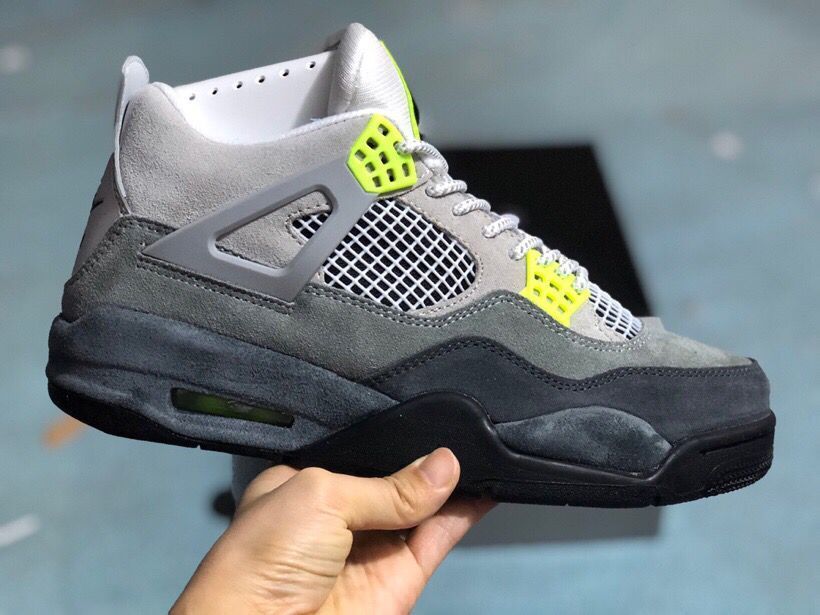 Jordan 4 Retro Gray Green Sneakers