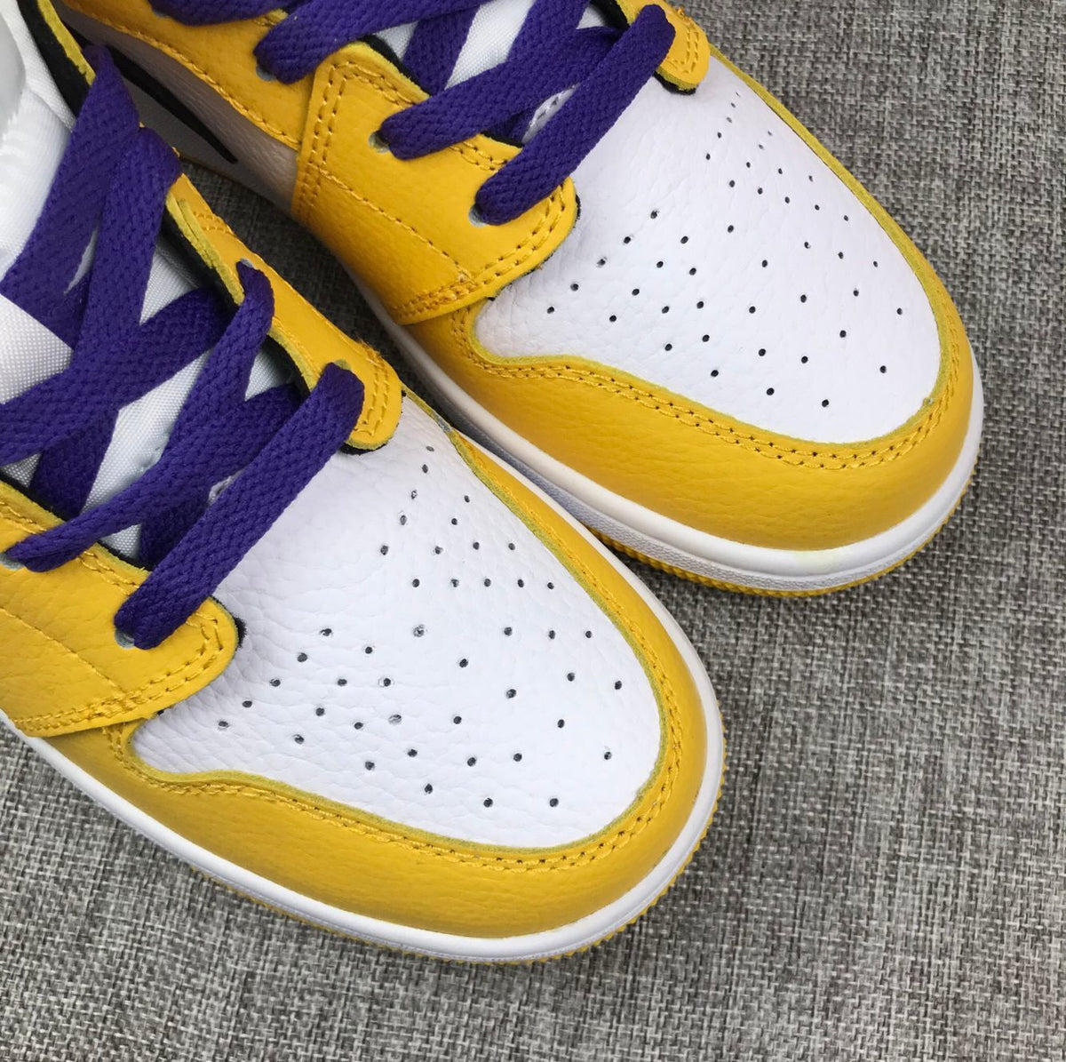 Air Jordan 1 Mid Lakers Yellow and Purple Sneakers BQ6931-700