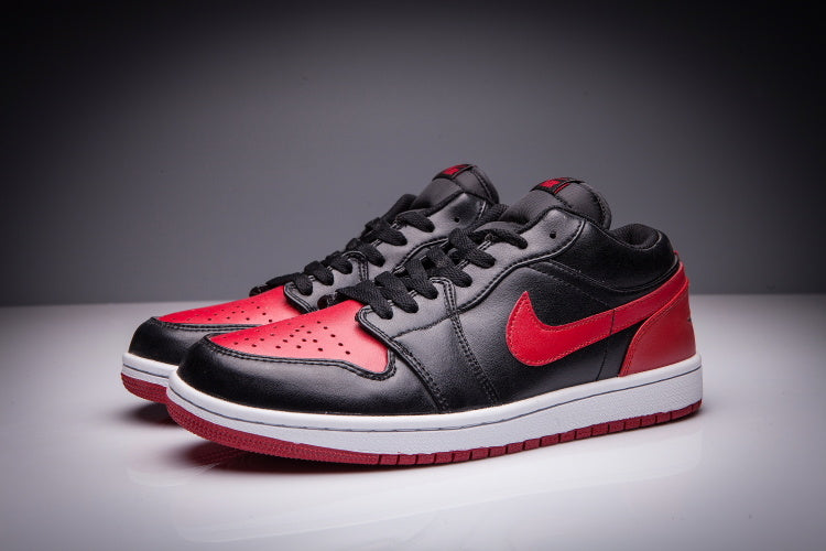 Jordan 1 Low Black and Red Sneakers