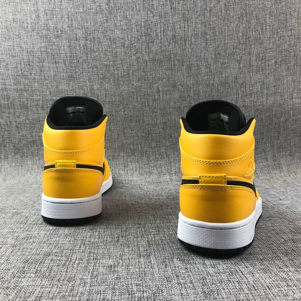 Air Jordan 1 Mid University Gold Black White Sneakers