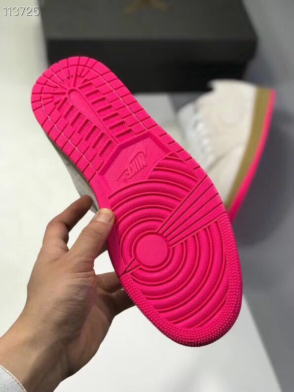 Jordan 1 Low White Pink Gum Sole Sneakers