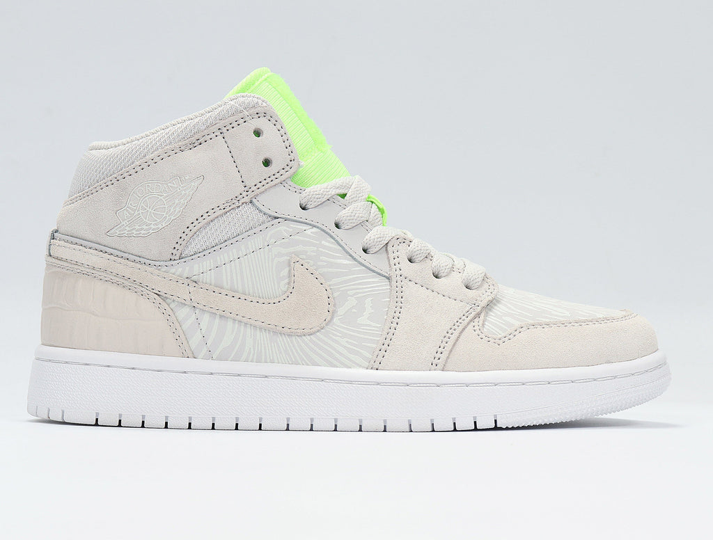 Jordan 1 High FlyEase Gray and Volt Green CV3018-001