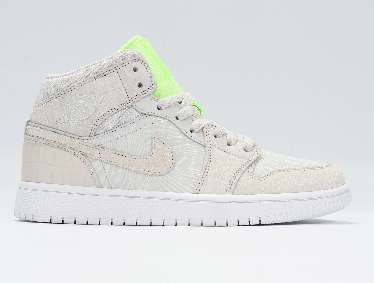 Jordan 1 High FlyEase Gray and Volt Green CV3018-001