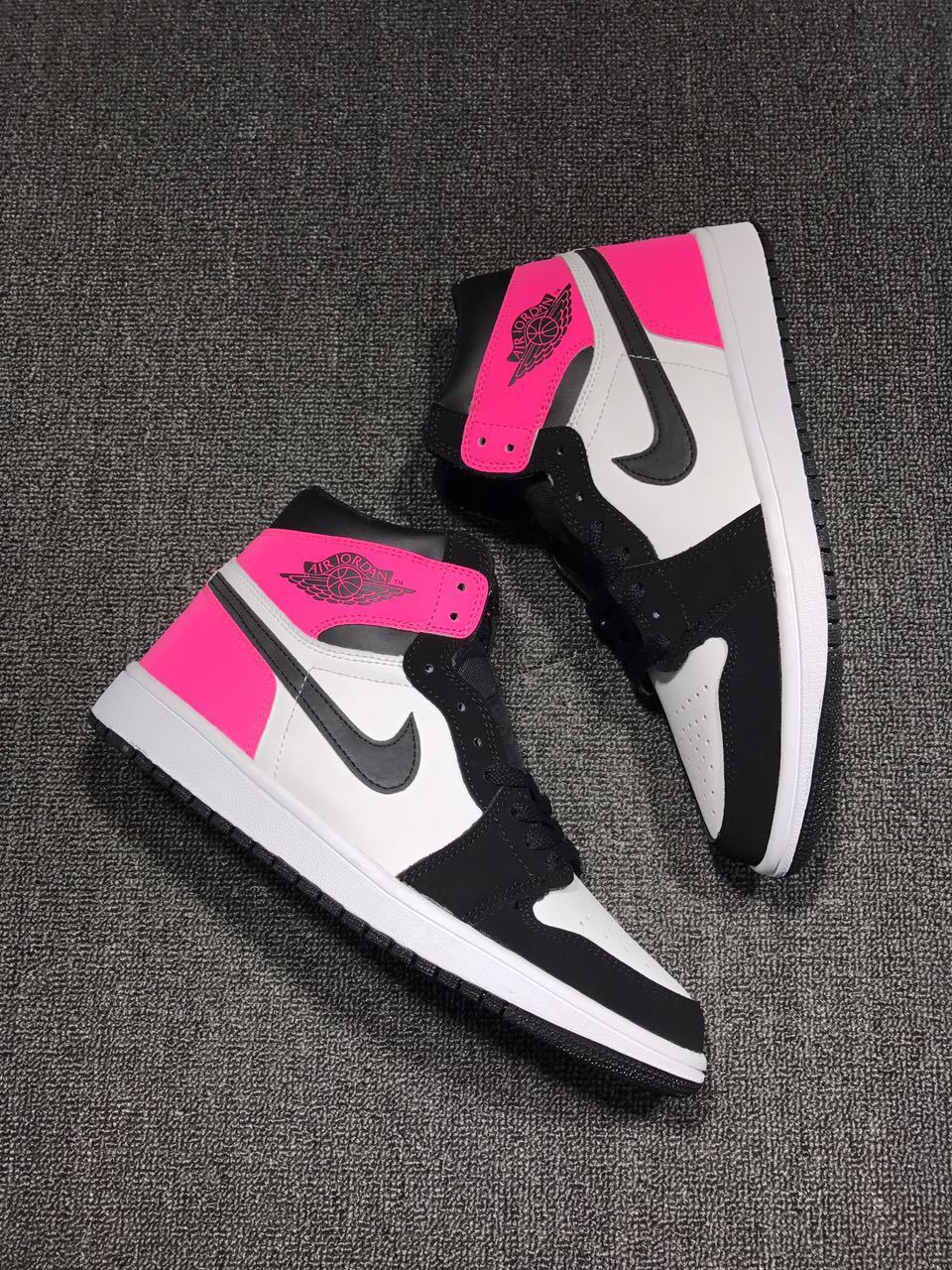 Jordan 1 High Valentine's Day Black Pink Sneakers