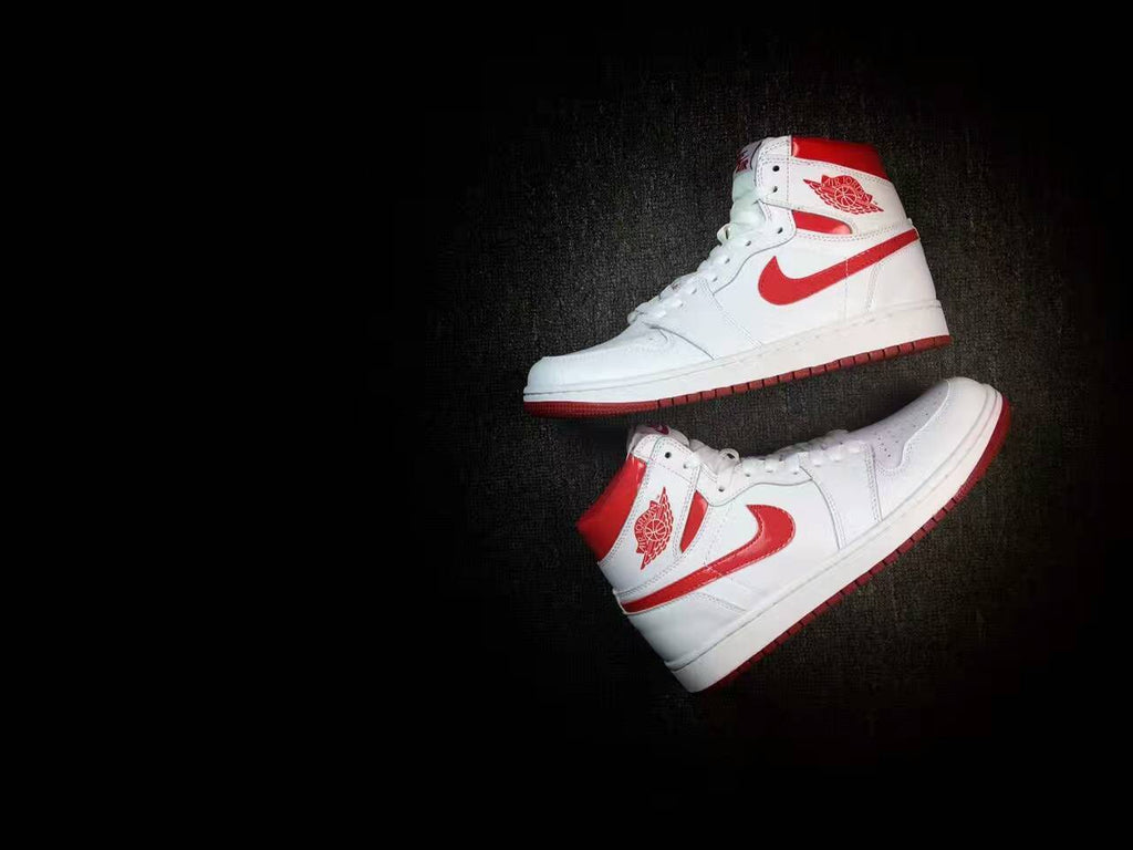 Nike Air Jordan 1 High White Red Sneakers