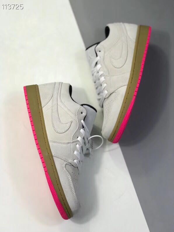 Jordan 1 Low White Pink Gum Sole Sneakers