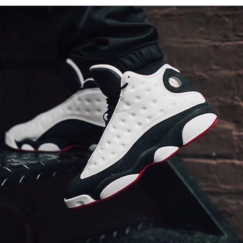 Air Jordan 13 He Got Game Sneakers Black White Red