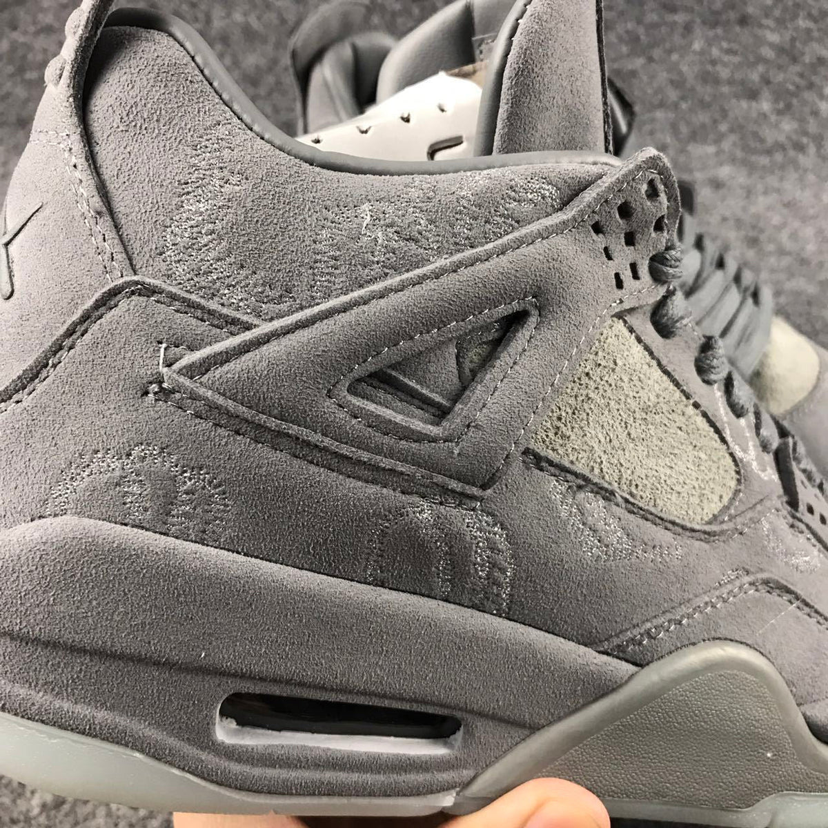 Jordan 4 KAWS Sample High-Top Sneakers in Grey