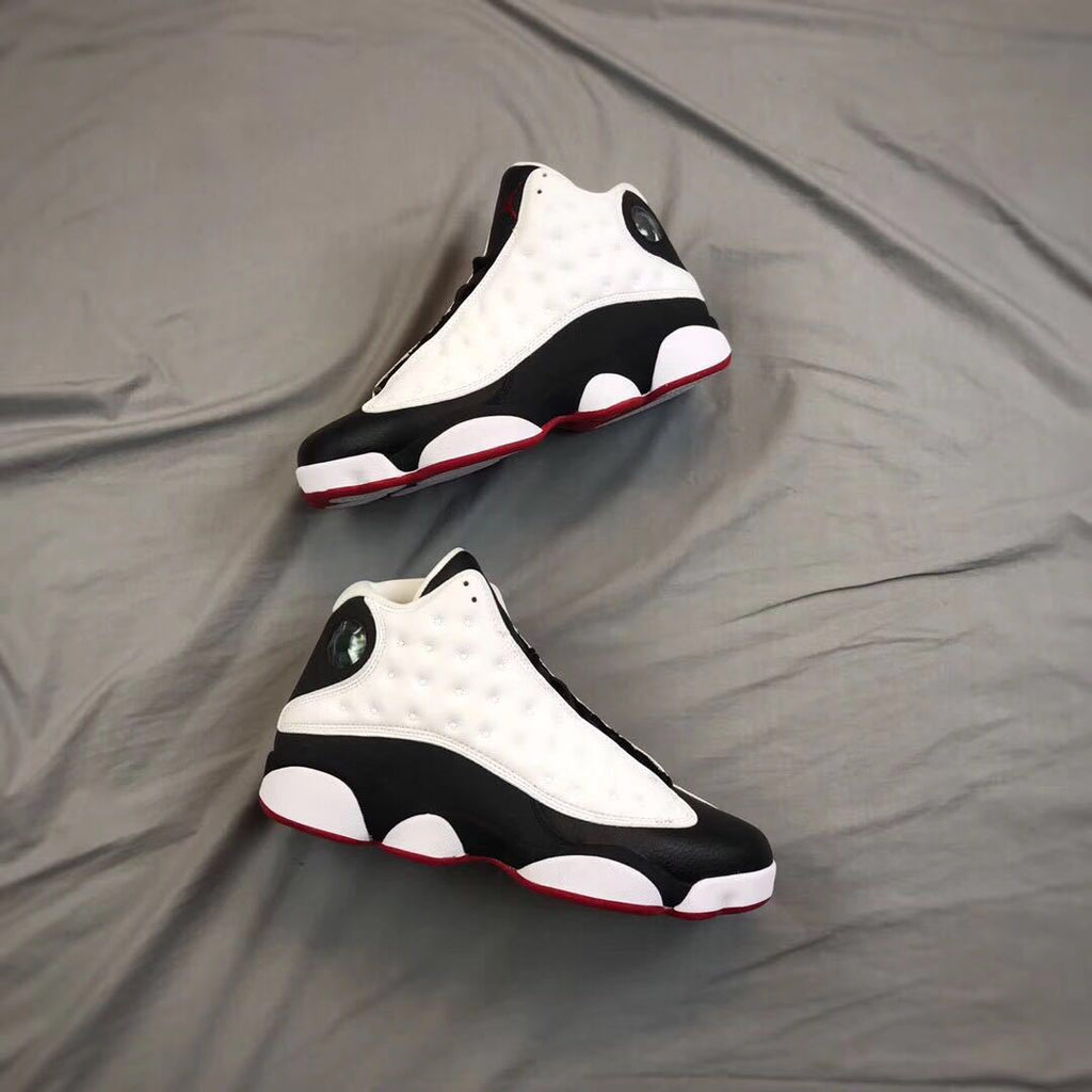 Air Jordan 13 He Got Game Sneakers Black White Red