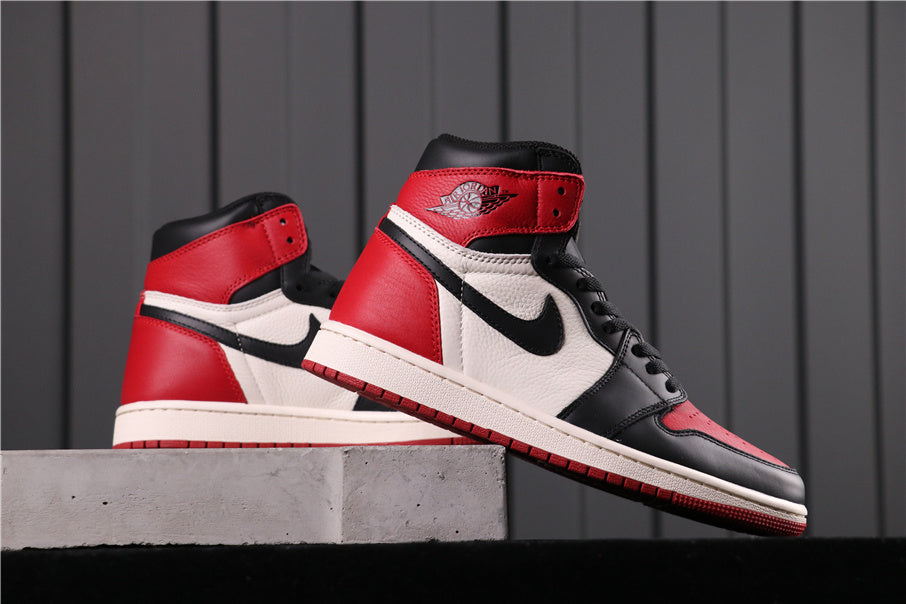 Air Jordan 1 High Bred Toe Black Red White 555088-610