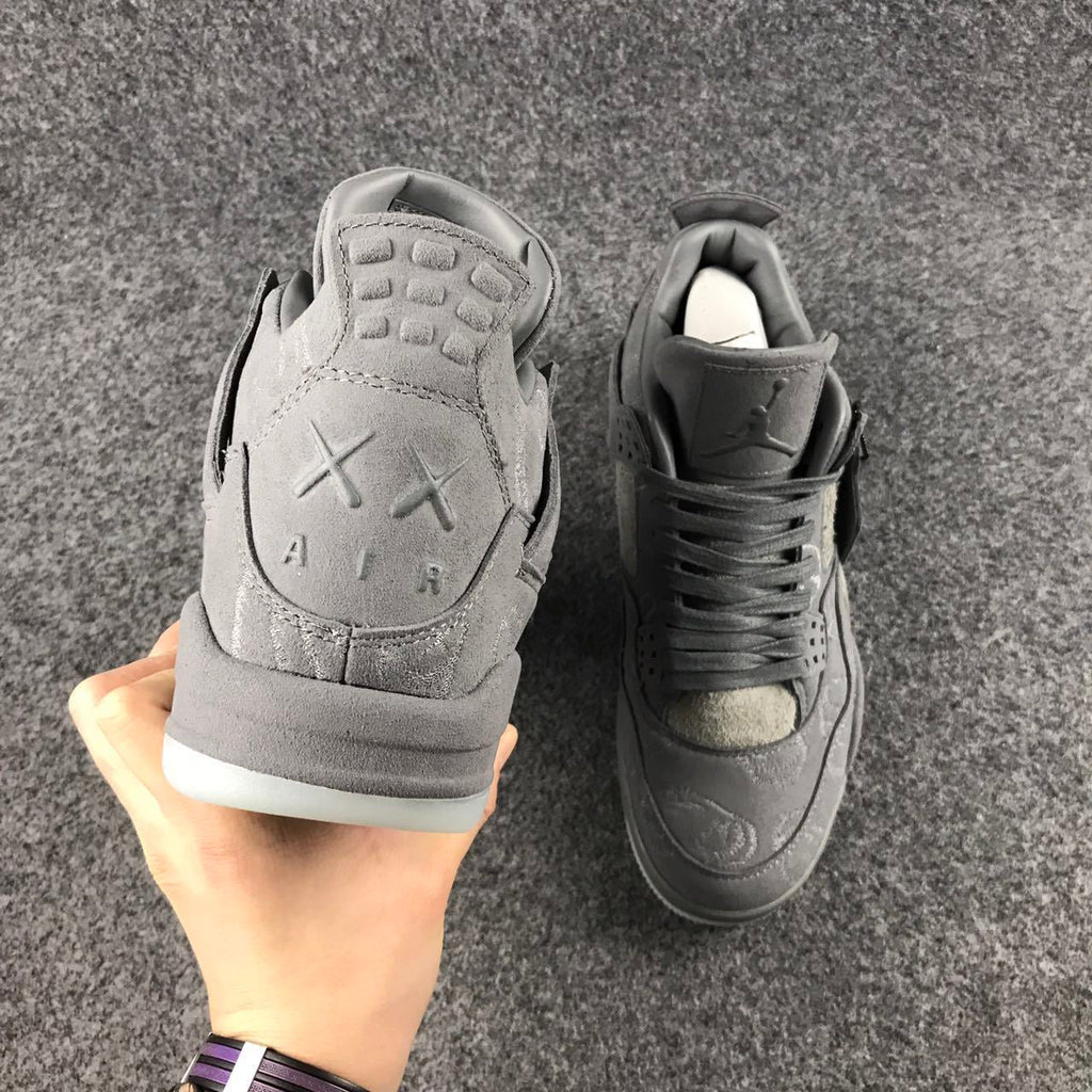 Jordan 4 KAWS Sample High-Top Sneakers in Grey