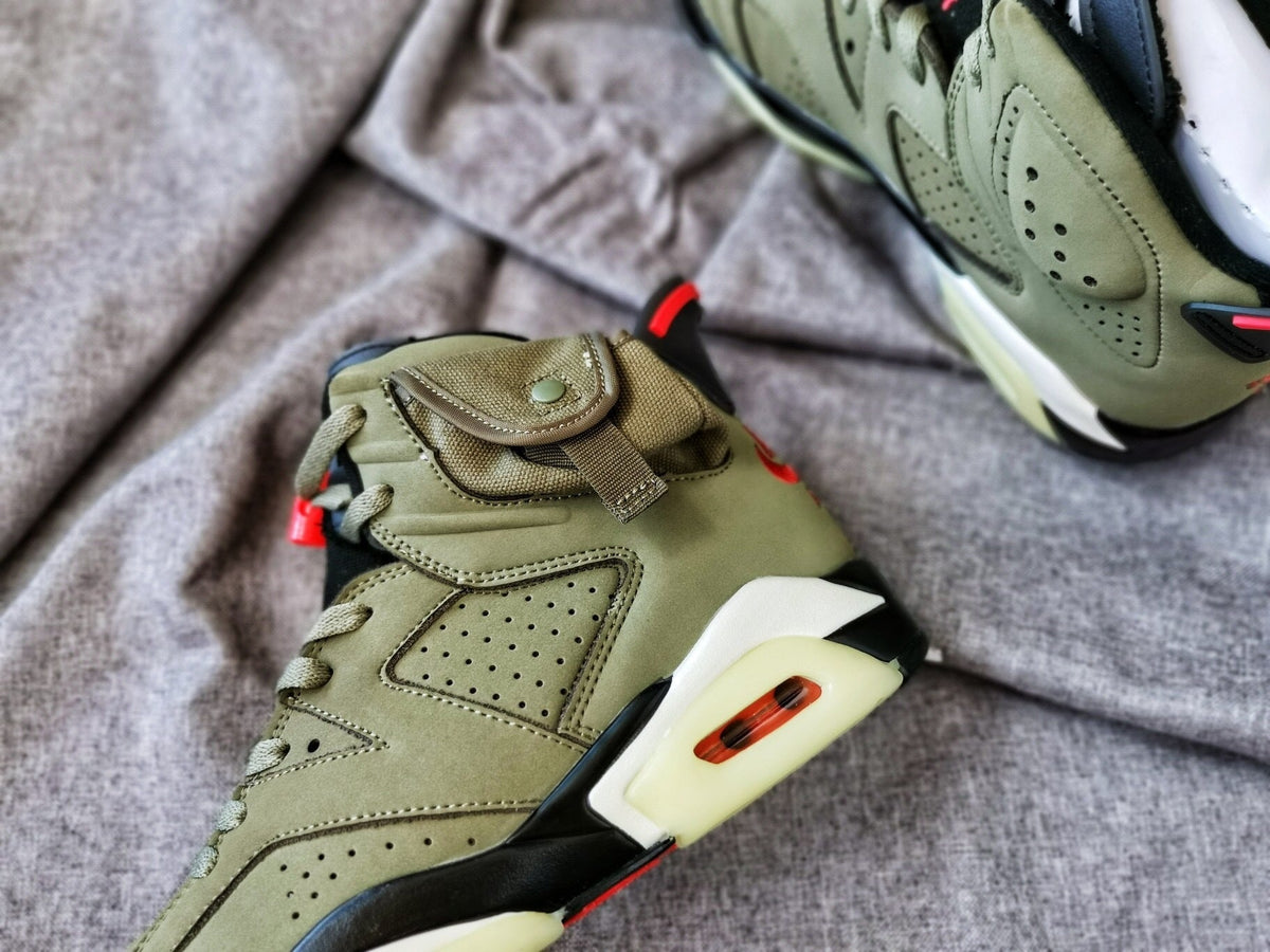 Jordan 6 TS 3M Olive High-Top Sneakers