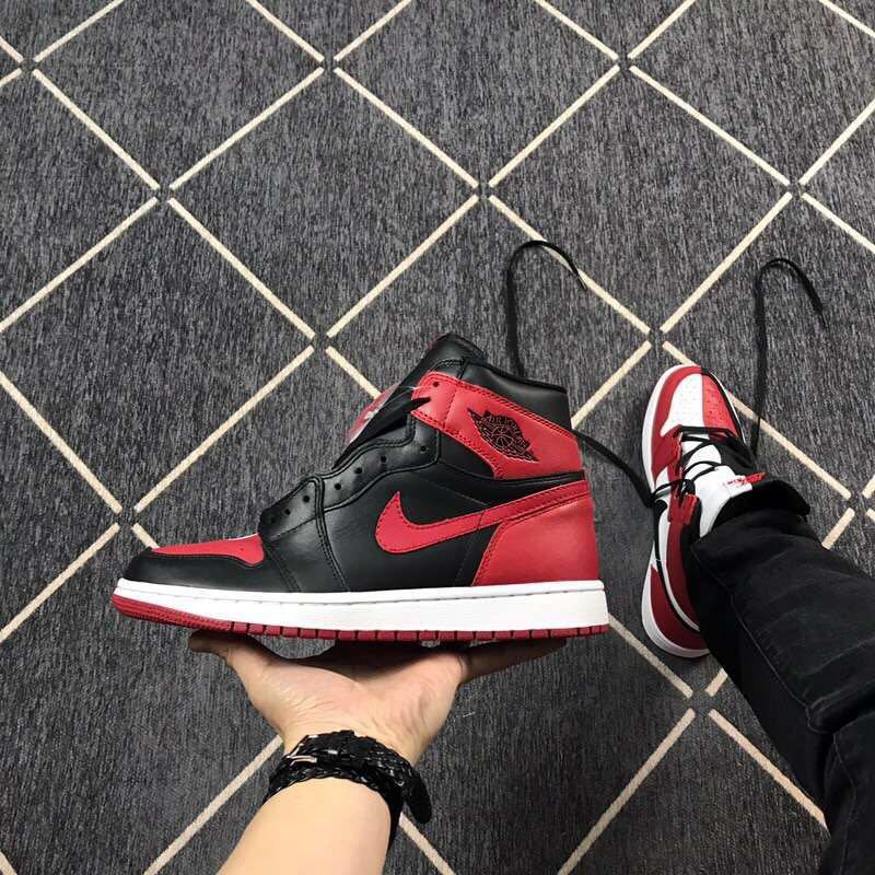Air Jordan 1 High Black Red White Sneakers
