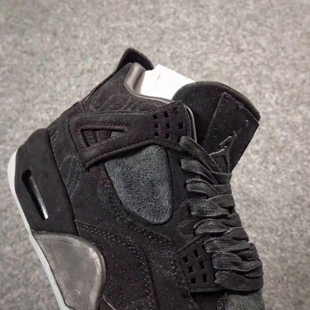 Jordan 4 KAWS Graffiti Black High-Top Sneakers