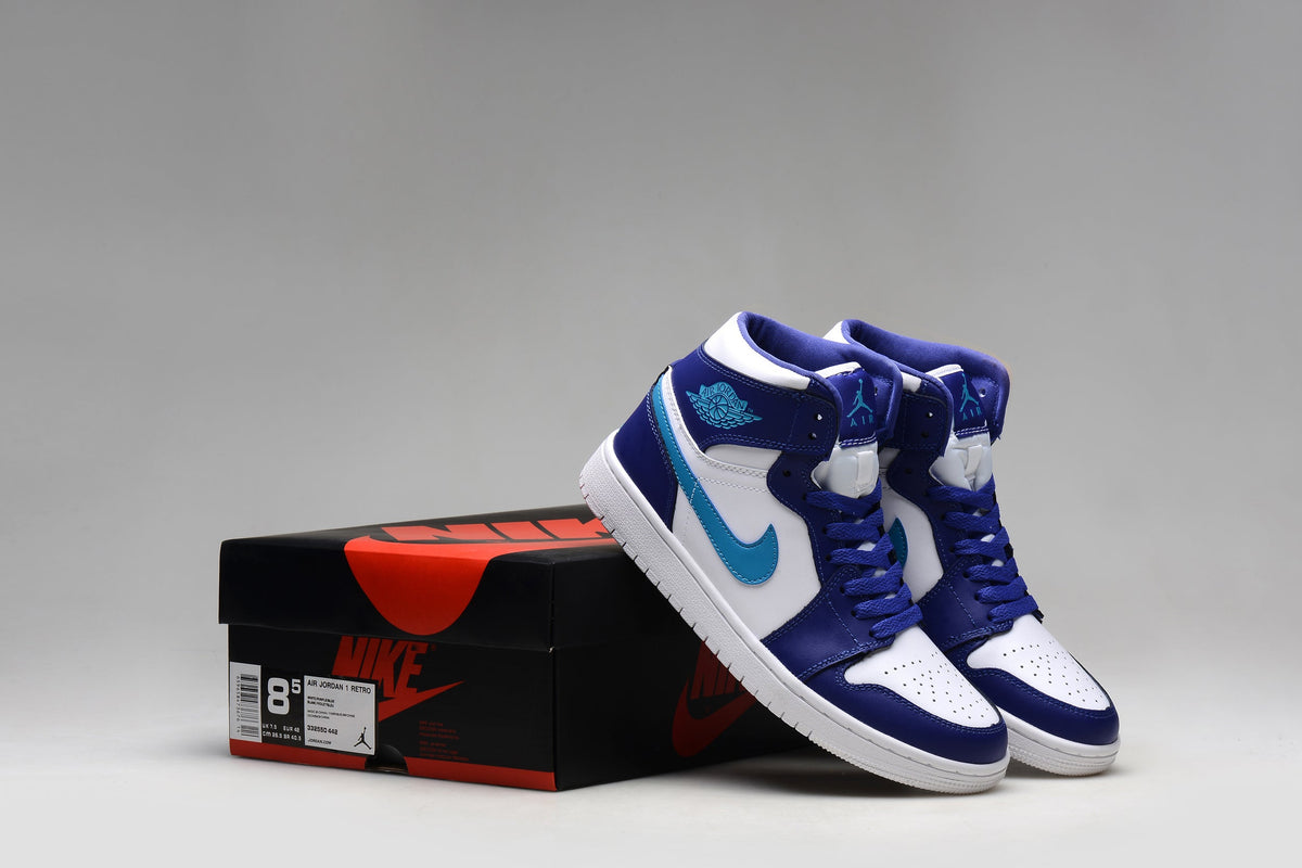 Jordan 1 Retro High White Blue Sneakers