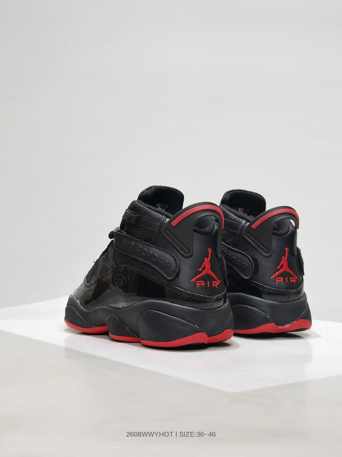 Jordan 6 Rings Black Red High-Top Sneakers
