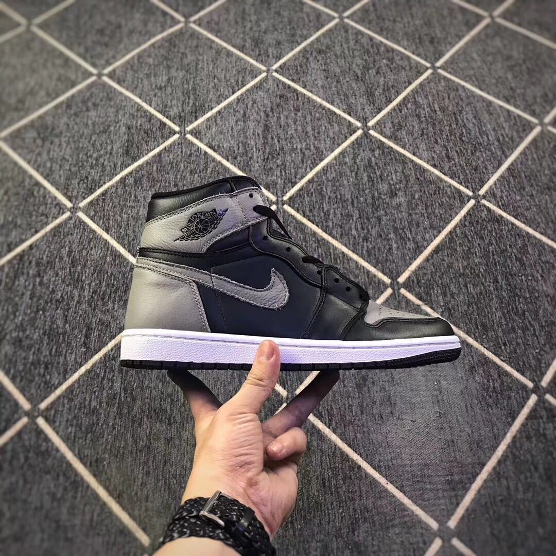 Air Jordan 1 High Shadow Black and Grey Sneakers