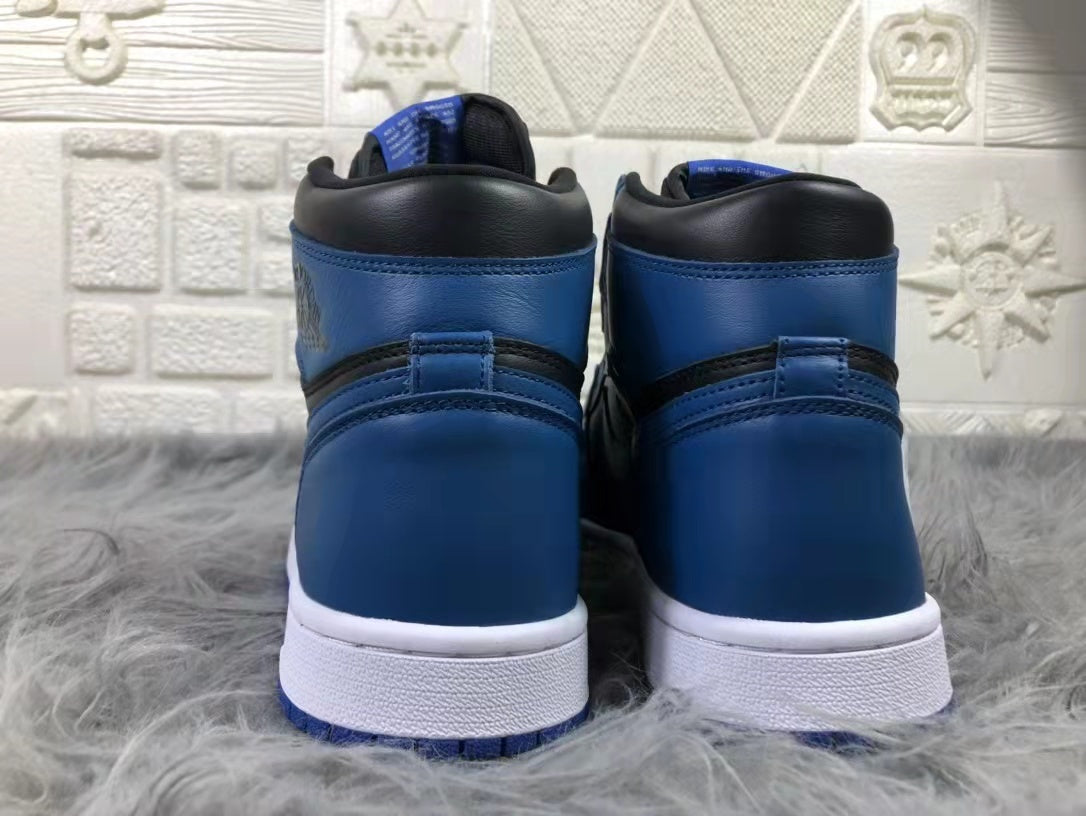 Jordan AJ1 High Black Blue Sneakers 555088-404
