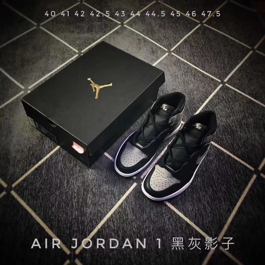 Air Jordan 1 High Shadow Black and Grey Sneakers