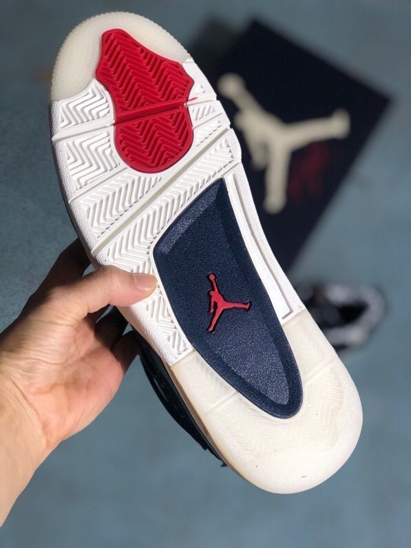 Jordan 4 Sashiko-Style Embroidered Sneakers Navy