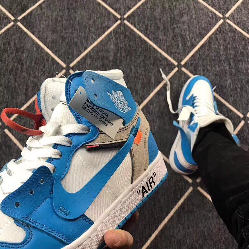 Air Jordan 1 High Off-White University Blue Sneakers