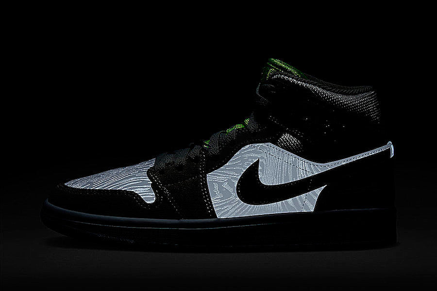 Jordan 1 High FlyEase Gray and Volt Green CV3018-001