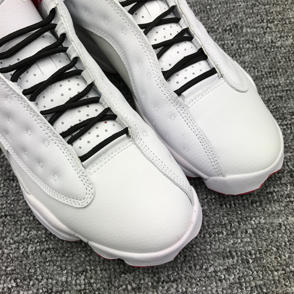 Air Jordan 13 White and Red High-Top Sneakers