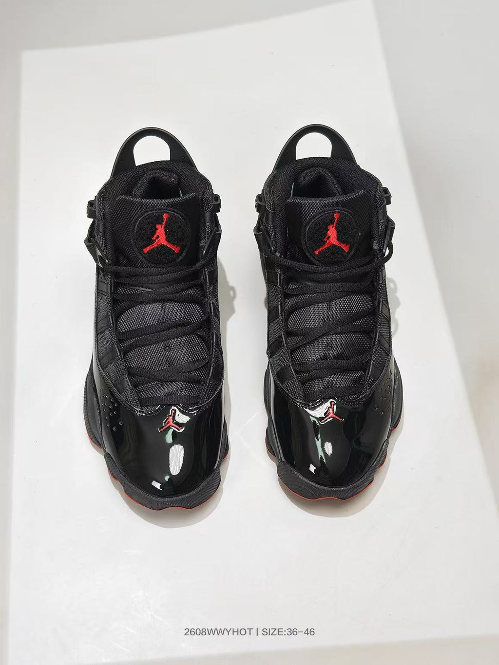 Jordan 6 Rings Black Red High-Top Sneakers