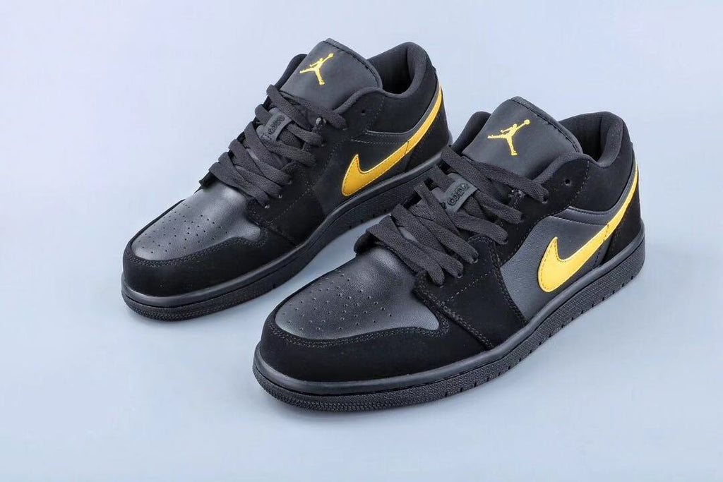 Jordan 1 Low Black and Yellow Sneakers 071