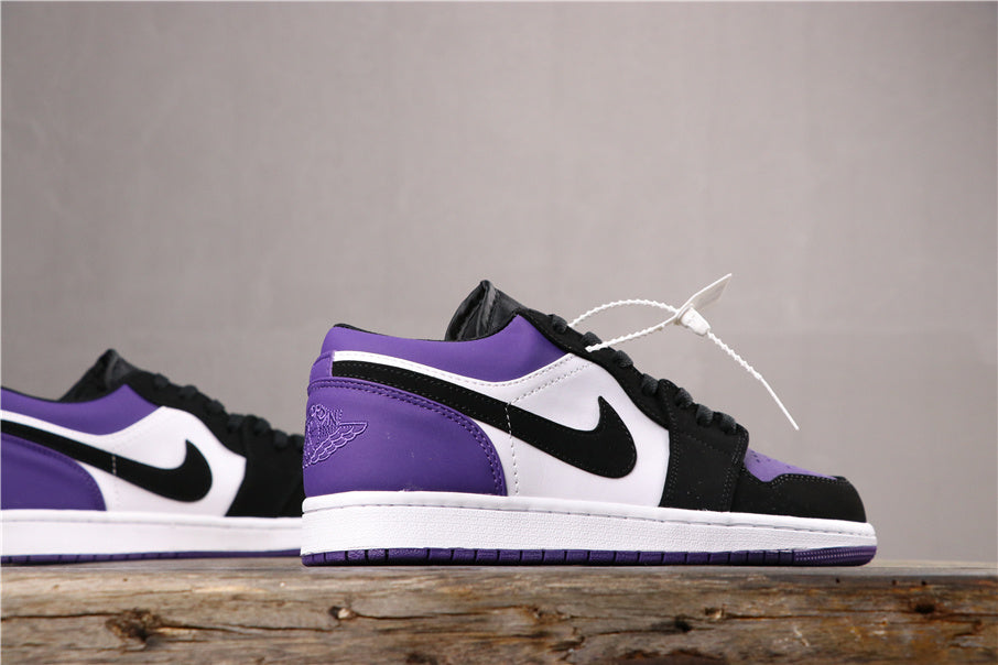 Jordan 1 Low Black White Purple 553558-125