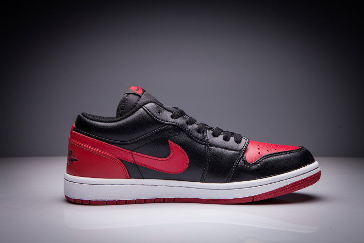 Jordan 1 Low Black and Red Sneakers