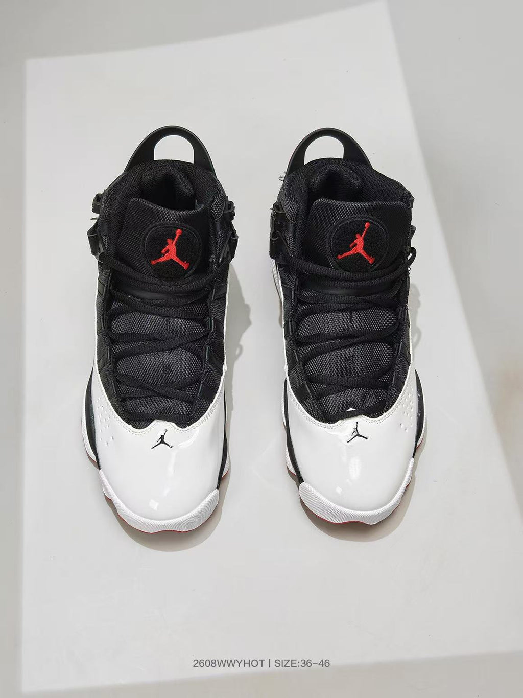 Jordan 6-12 Black White Red Sneakers