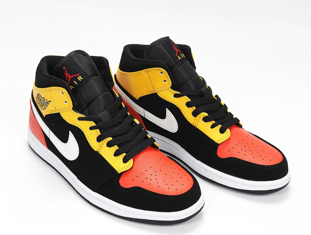 Jordan 1 Low Black Yellow Red Sneakers 852542-087