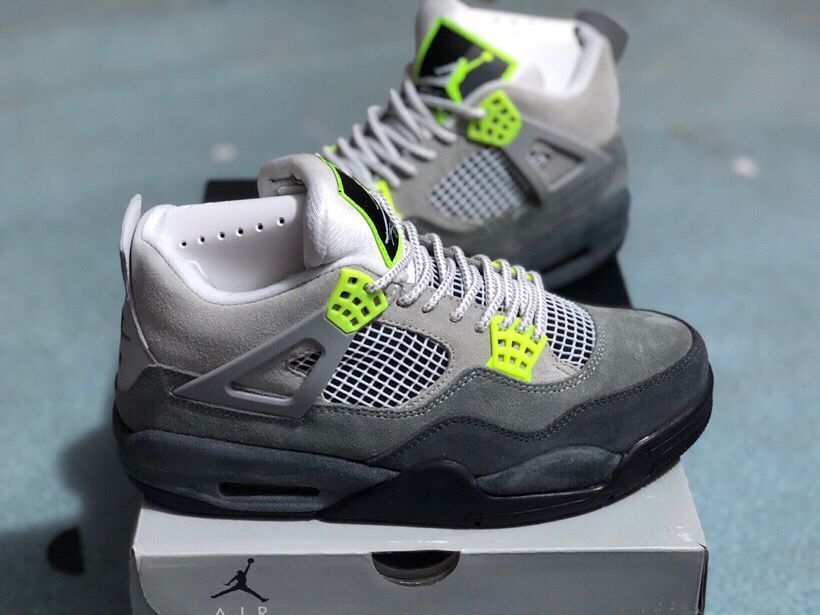 Jordan 4 Retro Gray Green Sneakers