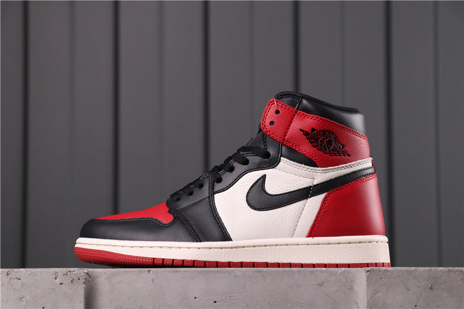 Air Jordan 1 High Bred Toe Black Red White 555088-610