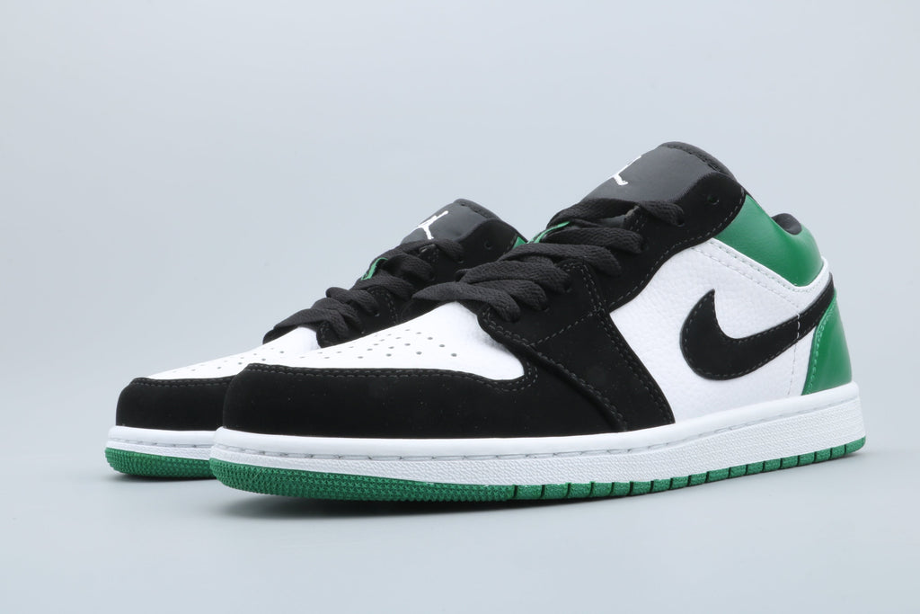 Jordan 1 Low Green Toe Sneakers Black White Green