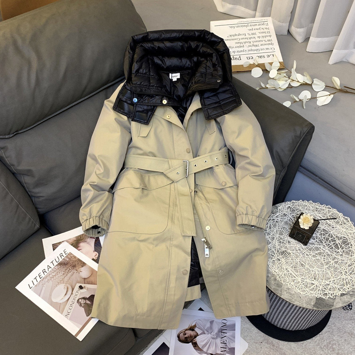Burberry Hooded Detachable Two-Piece Long Down Jacket