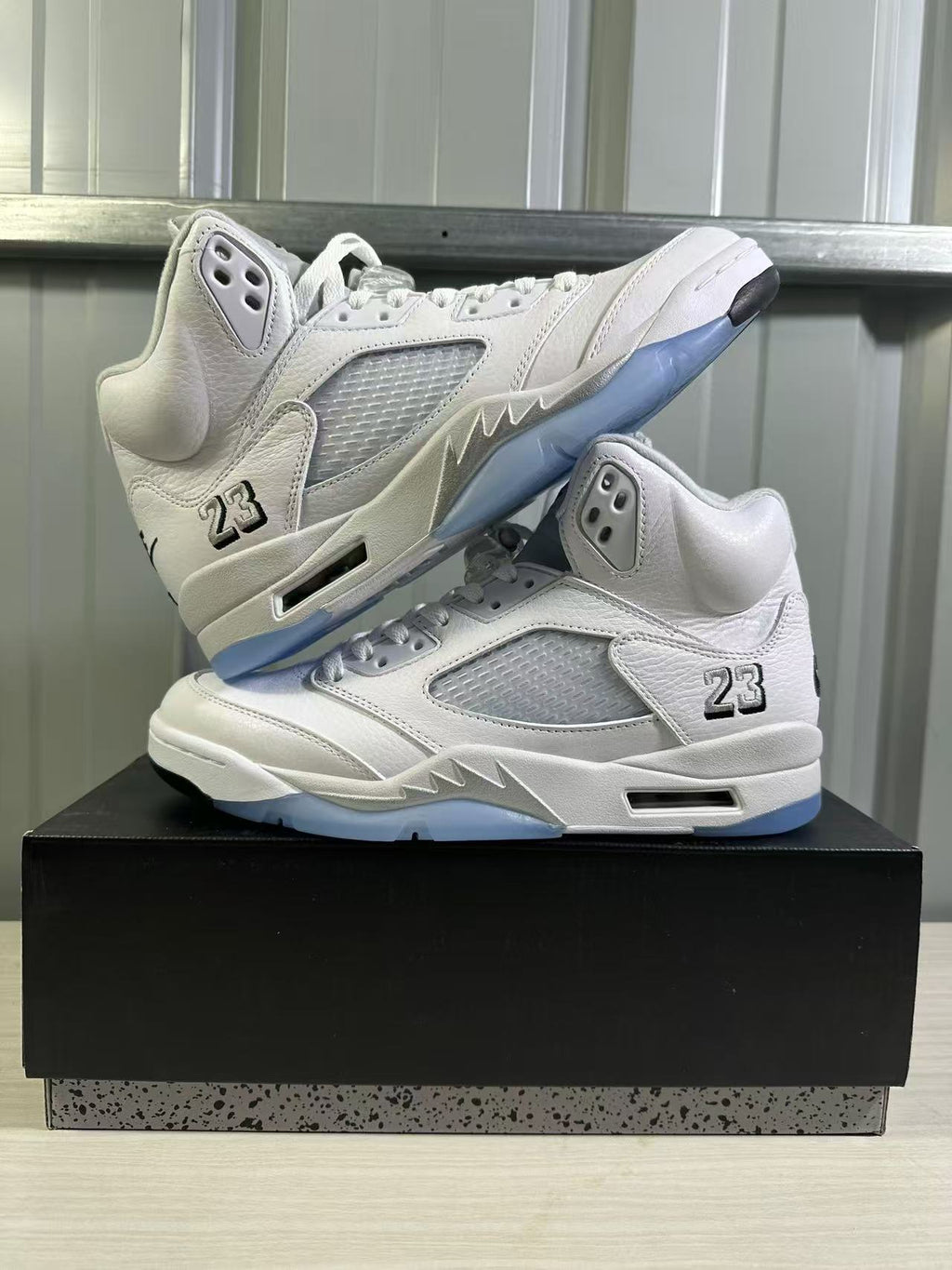 Air Jordan 5 White Silver Sneakers HQ7978-103