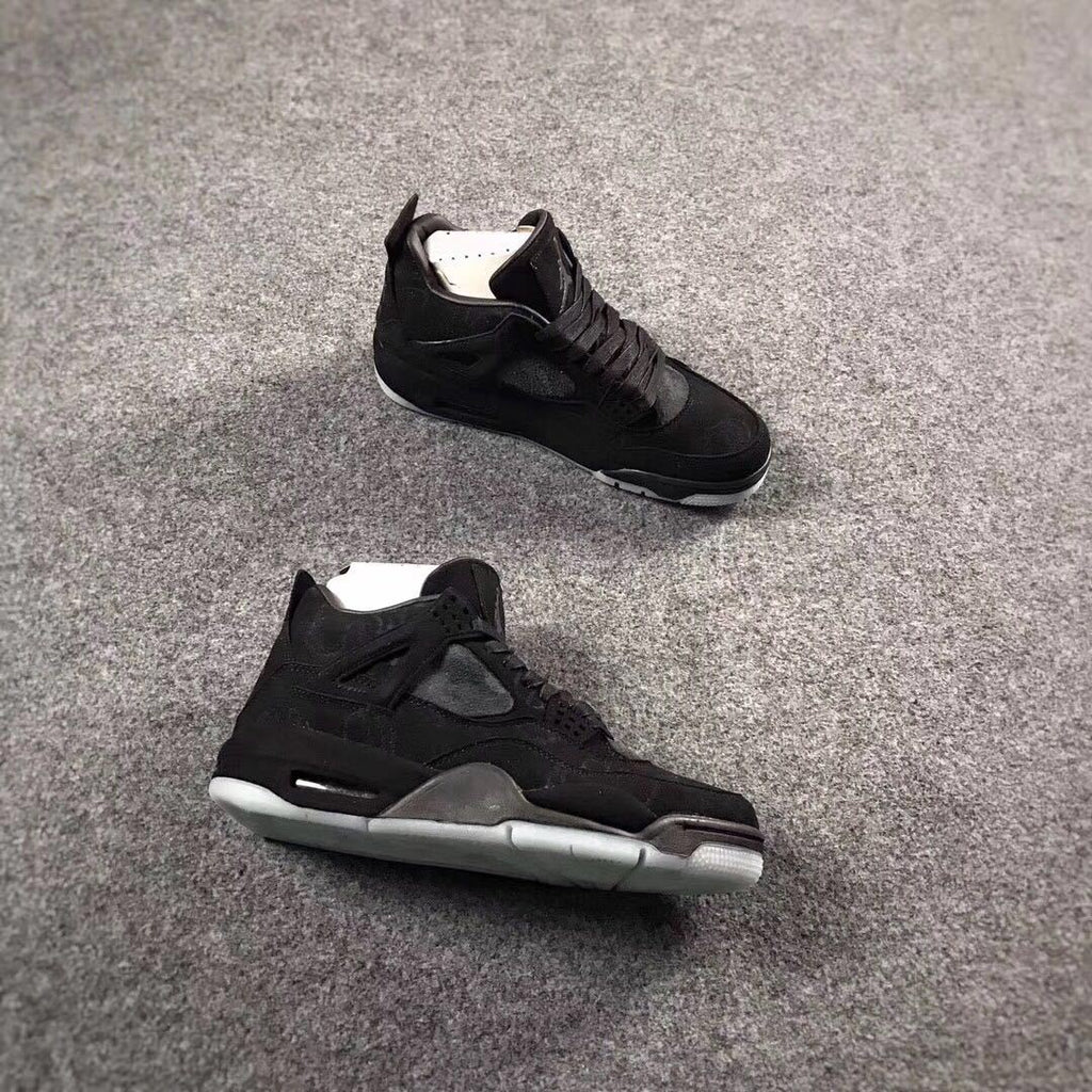Jordan 4 KAWS Graffiti Black High-Top Sneakers