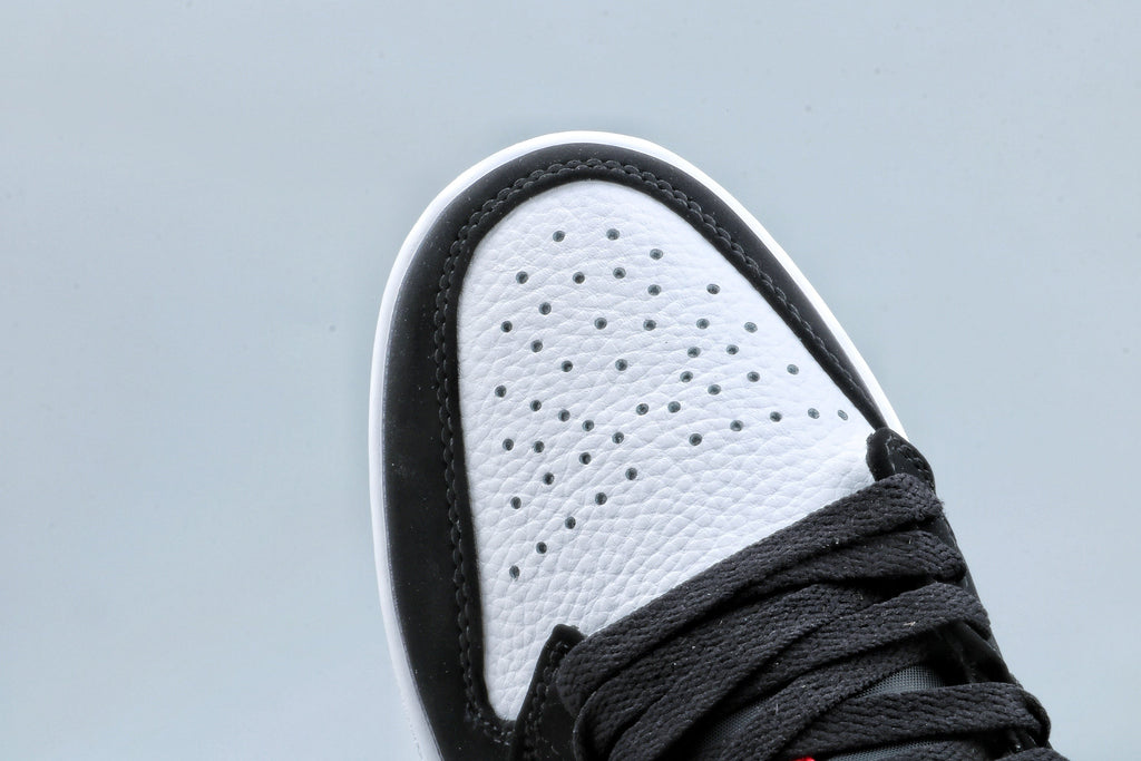 Jordan 1 Low Black Toe Sneakers Black White Red