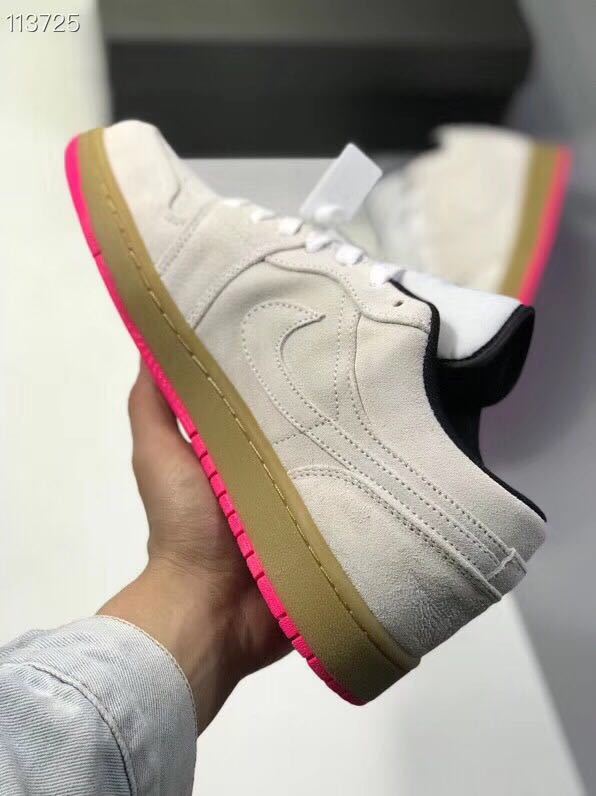 Jordan 1 Low White Pink Gum Sole Sneakers