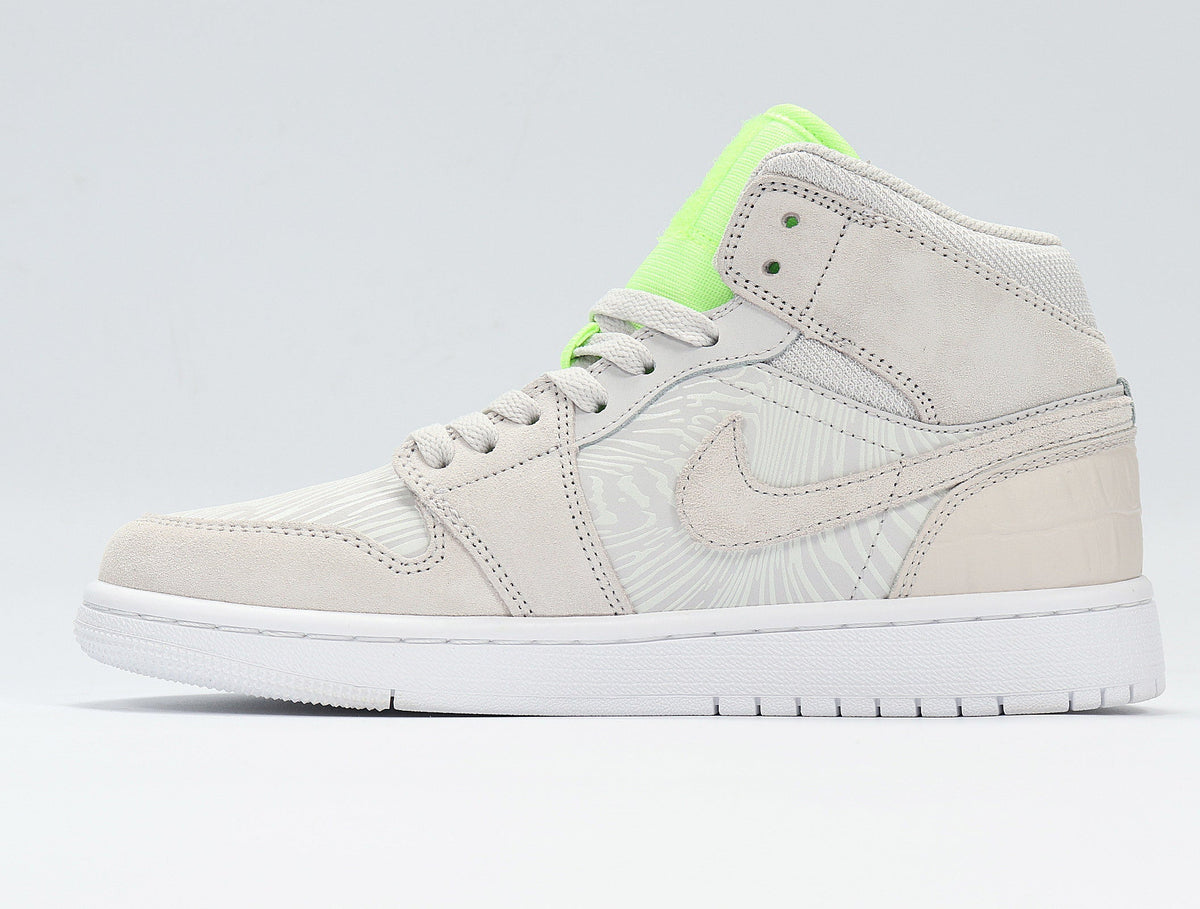 Jordan 1 High FlyEase Gray and Volt Green CV3018-001