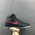 Air Jordan 1 Mid Black and Red Sneakers 554724-045