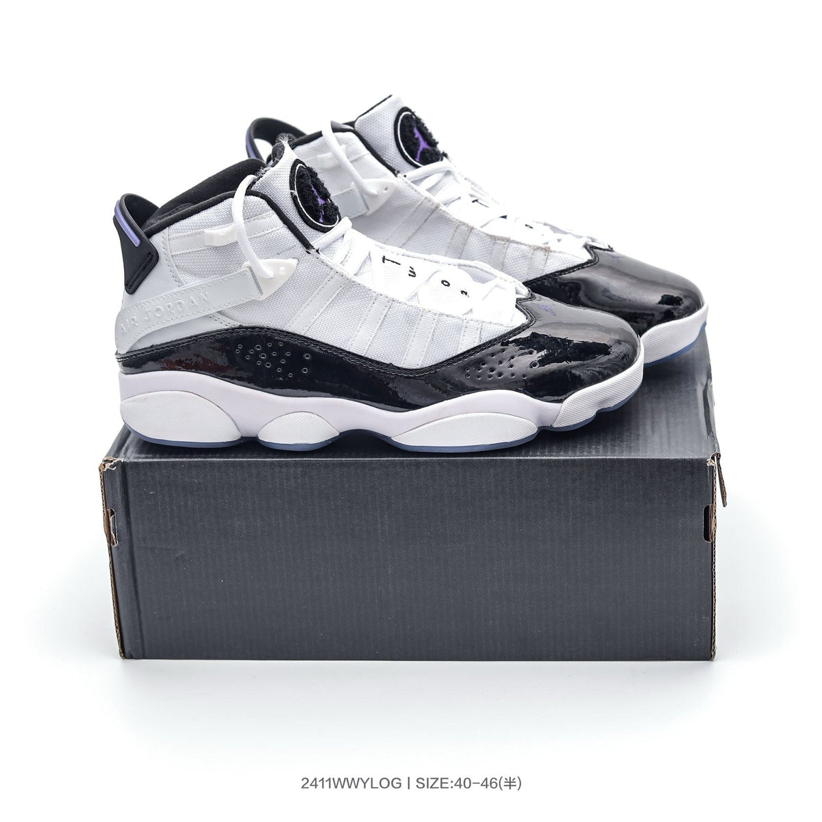 Jordan 6 High-Top Sneakers White Black Purple