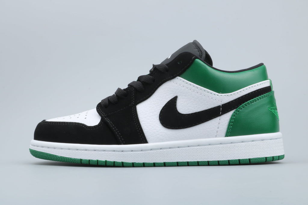 Jordan 1 Low Green Toe Sneakers Black White Green