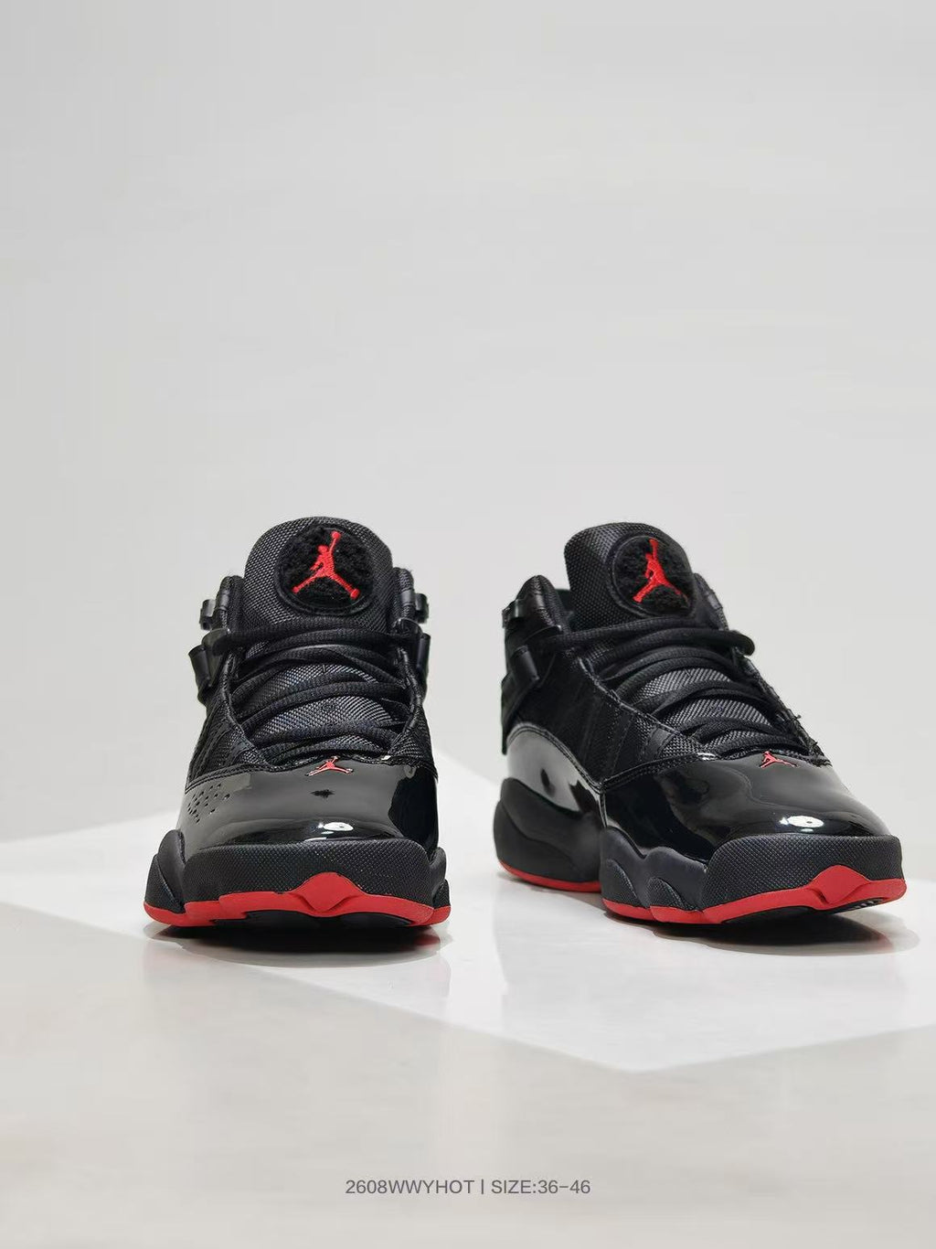 Jordan 6 Rings Black Red High-Top Sneakers